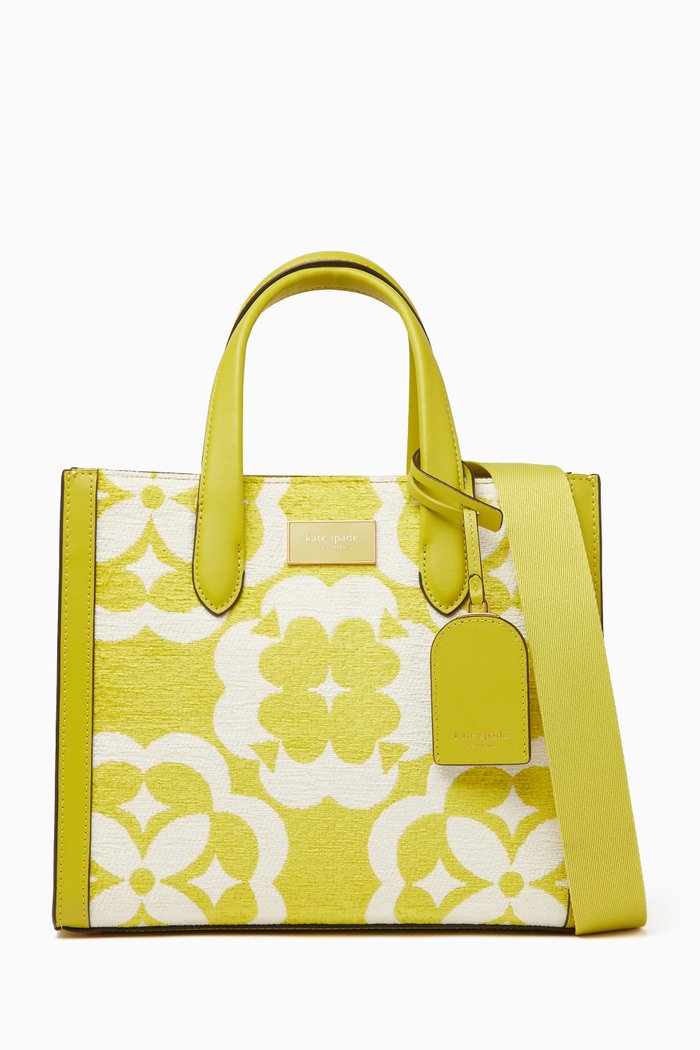 

Small Spade Flower Monogram Manhattan Tote in Chenille, Green