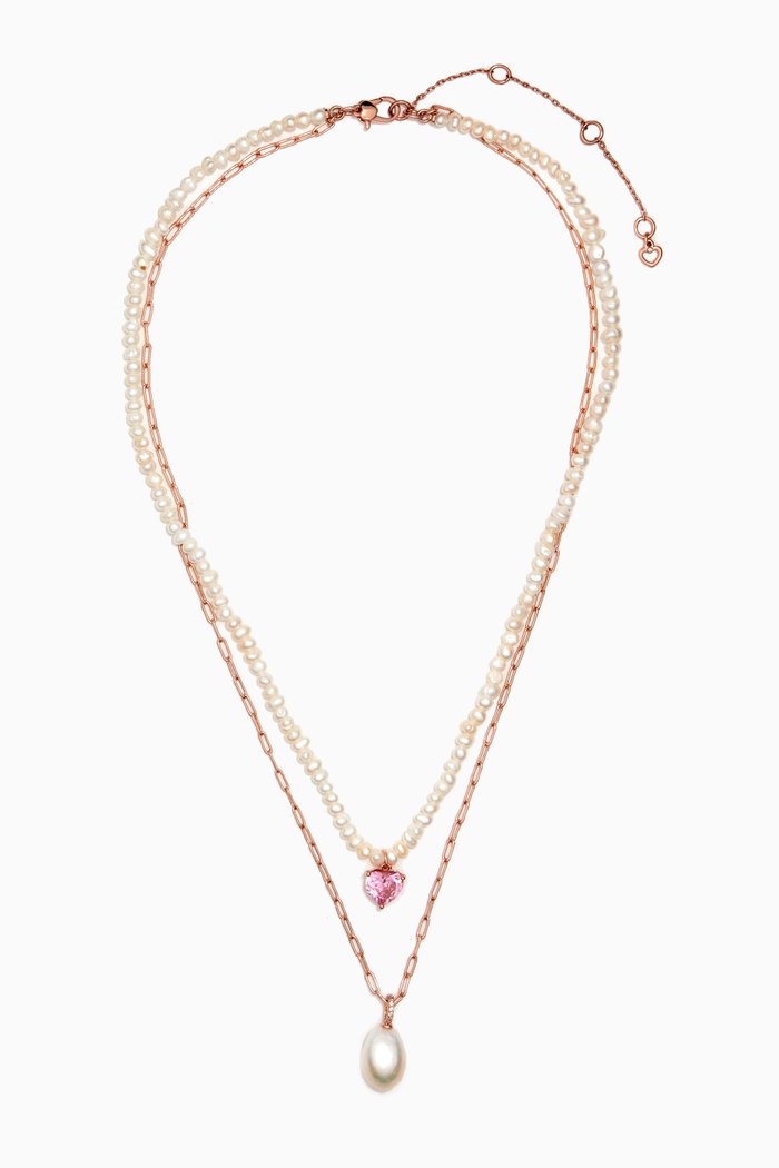 

My Love Double Strand Necklace, Pink