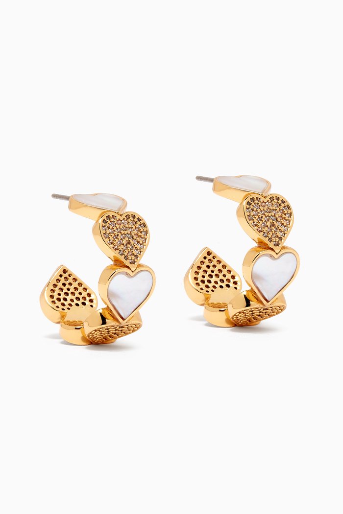 

Take Heart Huggies in Gold-plated Brass