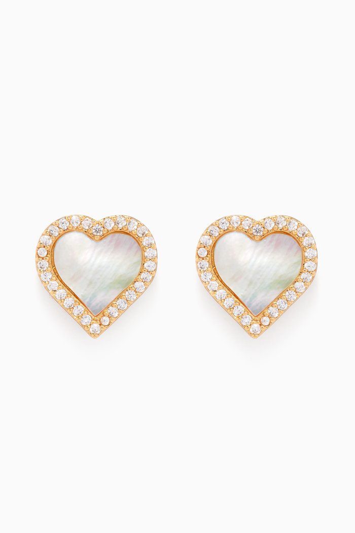 Take Heart Studs in Gold-plated Brass