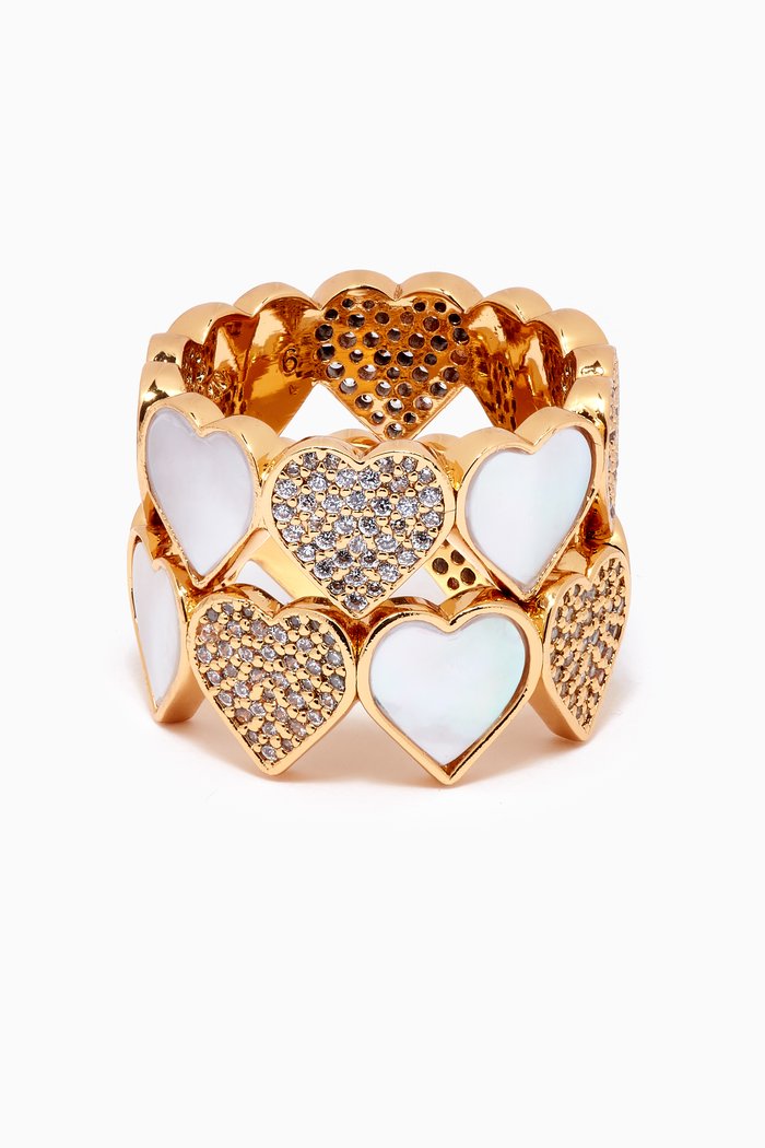 

Take Heart Stacking Ring Set in Gold-plated Brass