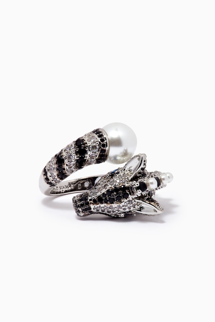 

Earn Your Stripes Wrap Ring in Brass, Black