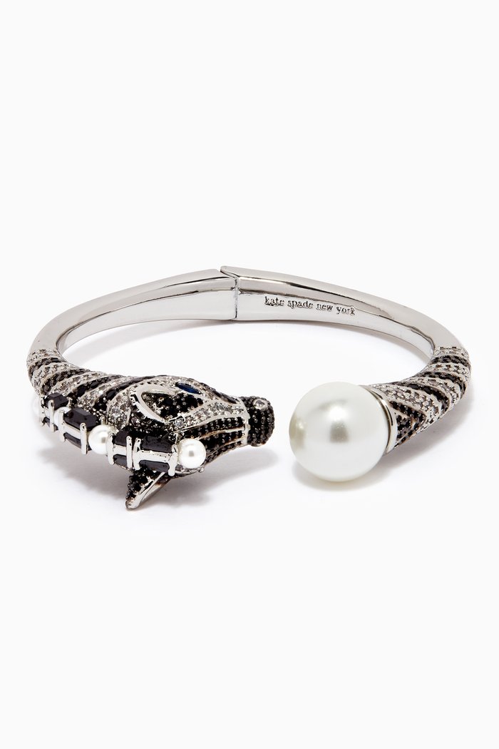

Earn Your Stripes Hinge Bangle in Brass, Black