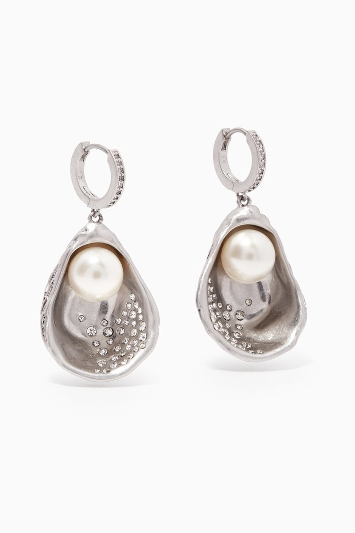 

Fruits De Mer Oyster Earrings, Silver