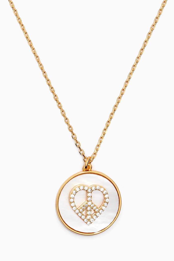 

Mother of Pearl Heart Pendant Necklace in Gold-plated Brass