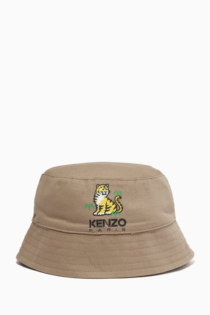 

Logo Tiger Bucket Hat in Cotton, Neutral
