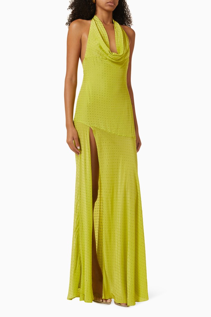 

Darlene Halterneck Maxi Dress, Green
