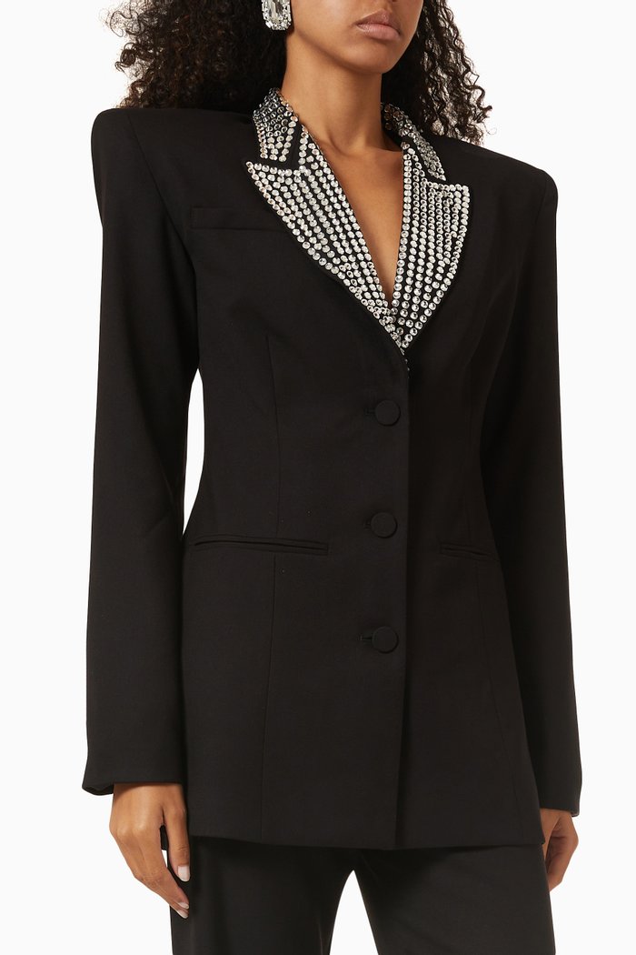 

Elvis Diamante-embellished Suit Jacket, Black