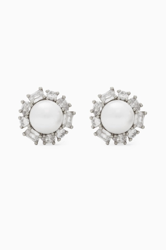 

Candy Shop Pearl Halo Stud Earrings, Silver