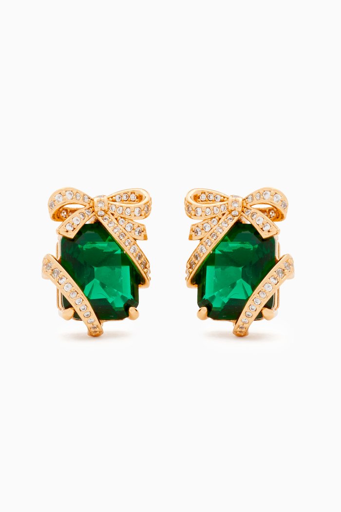 

Pavé Present Stud Earrings, Green