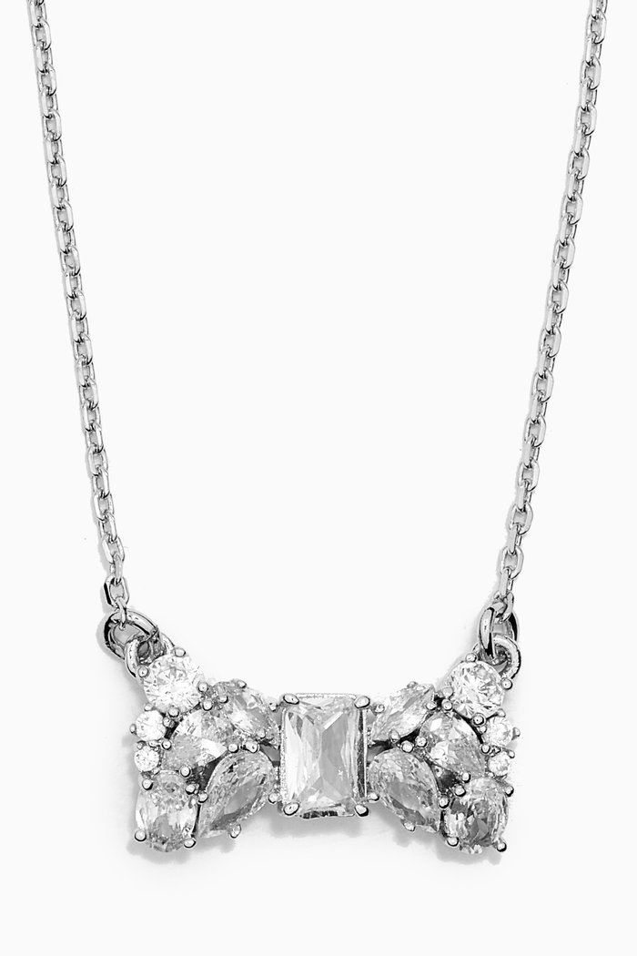 

Take a Bow Mini Pendant Necklace in Silver-plated Brass