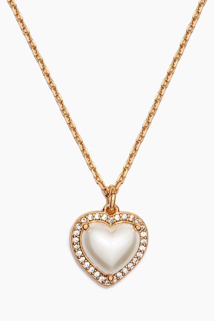 

Pavé Heart Pendant Necklace, Gold