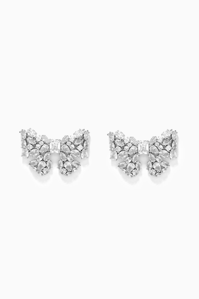 

Take a Bow Statement Studs in Silver-plated Brass