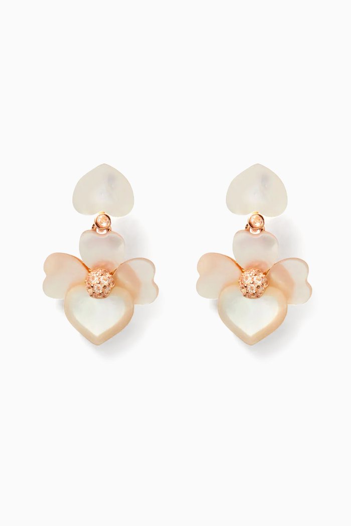 

Precious Pansy Mother of Pearl Earrings in Plated Metal, Multicolour
