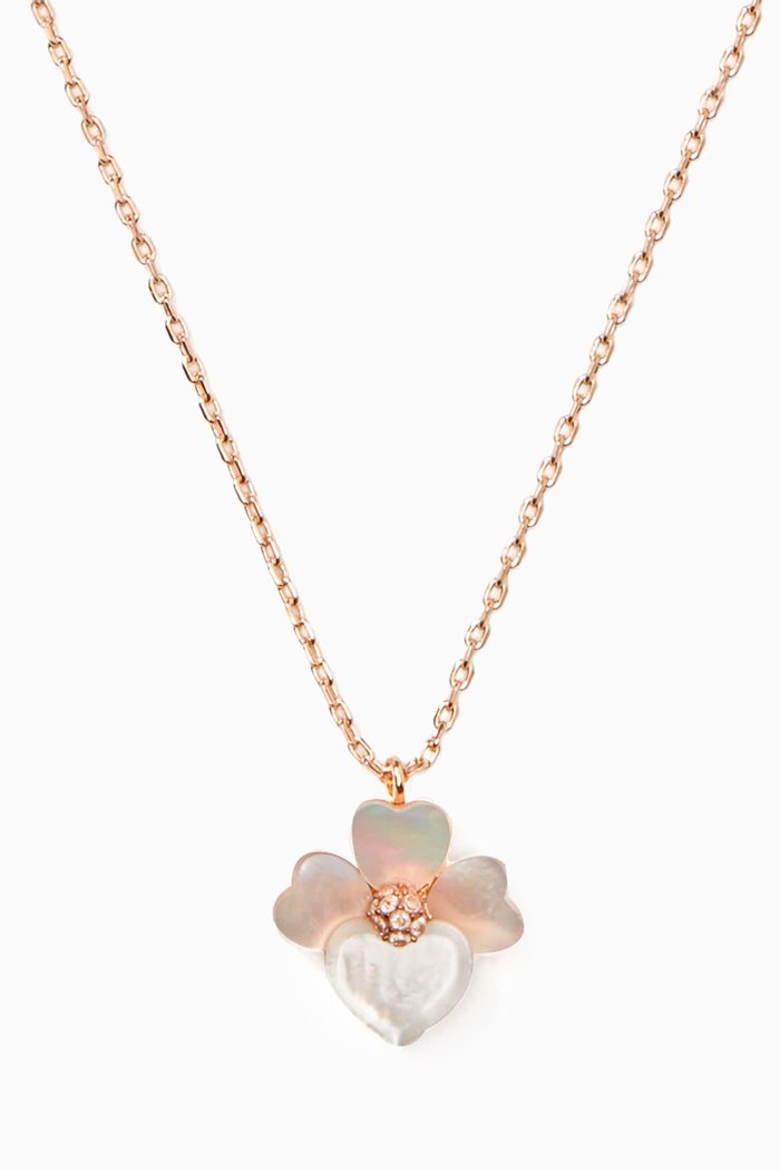 

Precious Pansy Mother of Pearl Necklace in Plated Metal, Multicolour