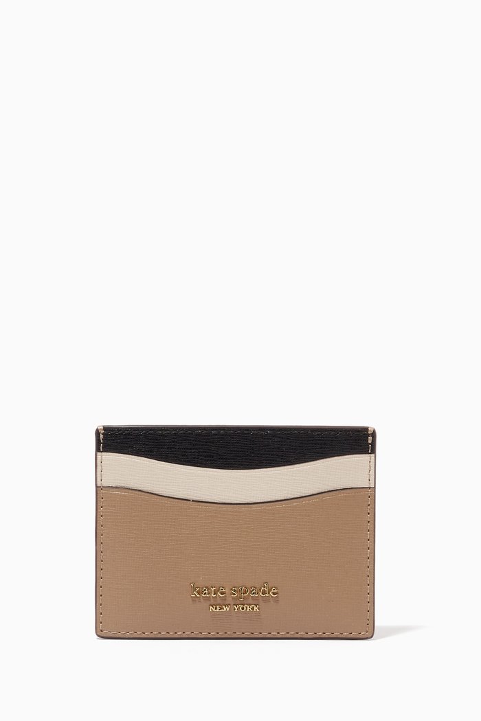 

Morgan Card Holder in Saffiano Leather, Brown