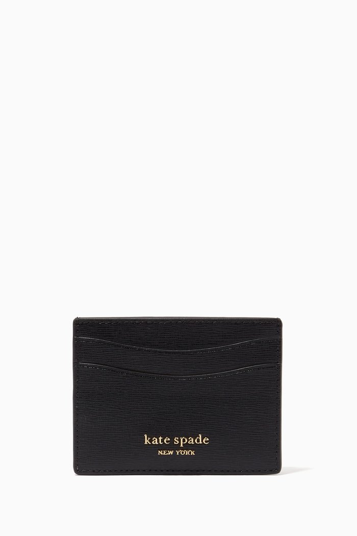 

Morgan Card Holder in Saffiano Leather, Black