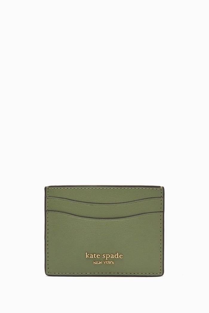 

Morgan Card Holder in Saffiano Leather, Green