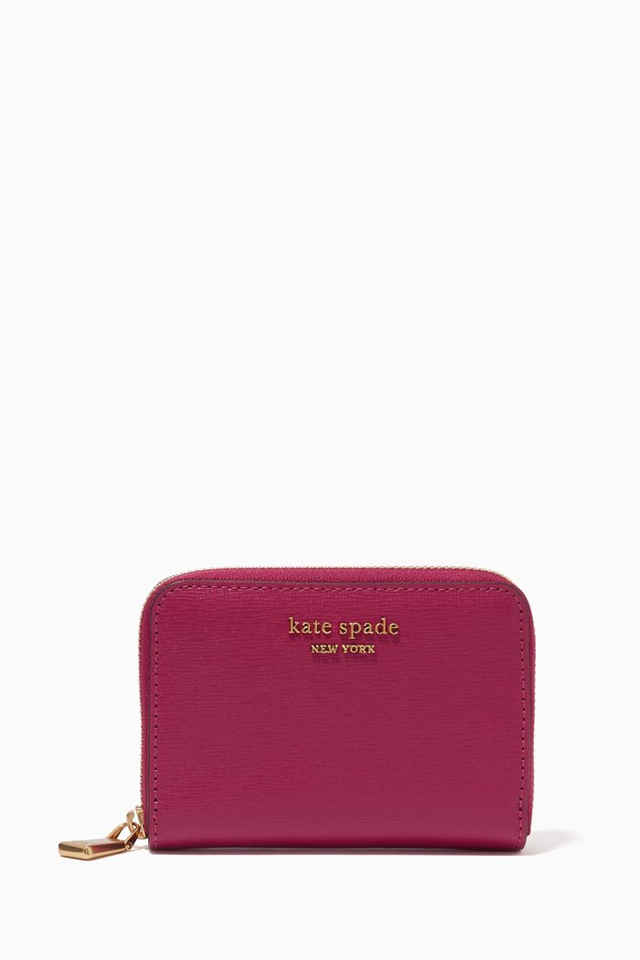 Morgan Zip Card Case in Saffiano Leather, Purple