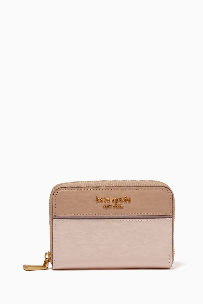 

Morgan Colour-block Card Case in Saffiano Leather, Pink