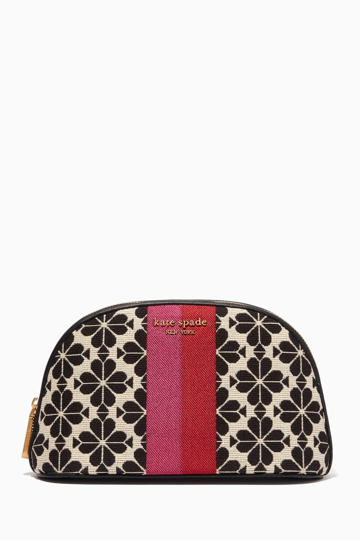 

Medium Dome Cosmetic Bag in Jacquard, Neutral