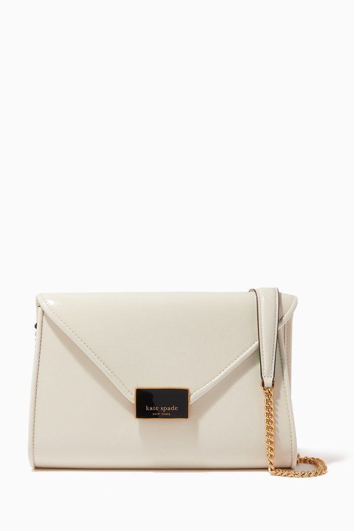 

Medium Anna Envelope Clutch in Leather, White