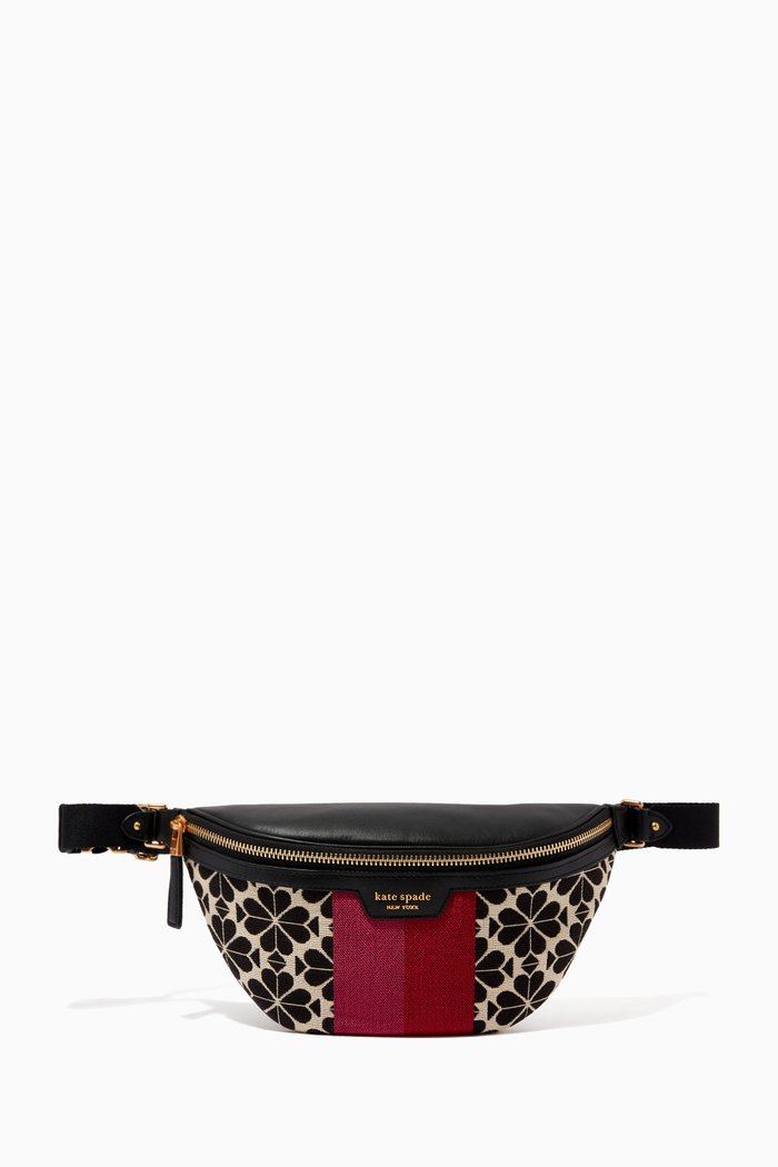 

Medium Spade Flower Belt Bag in Jacquard, Neutral