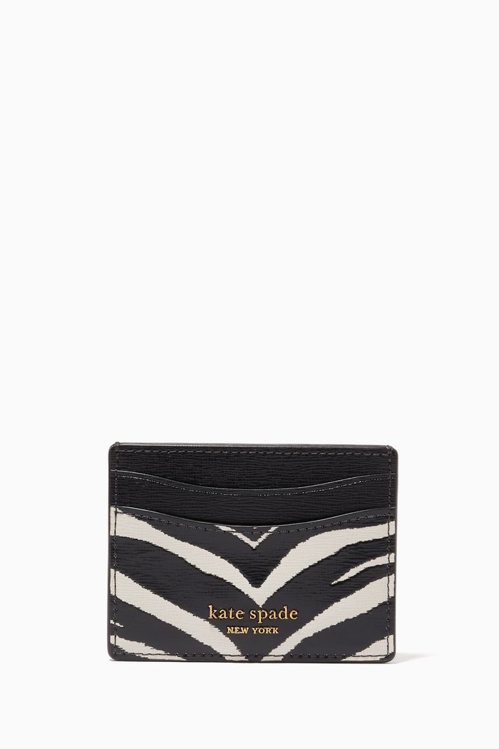 Morgan Card Holder in Faux Leather, Black