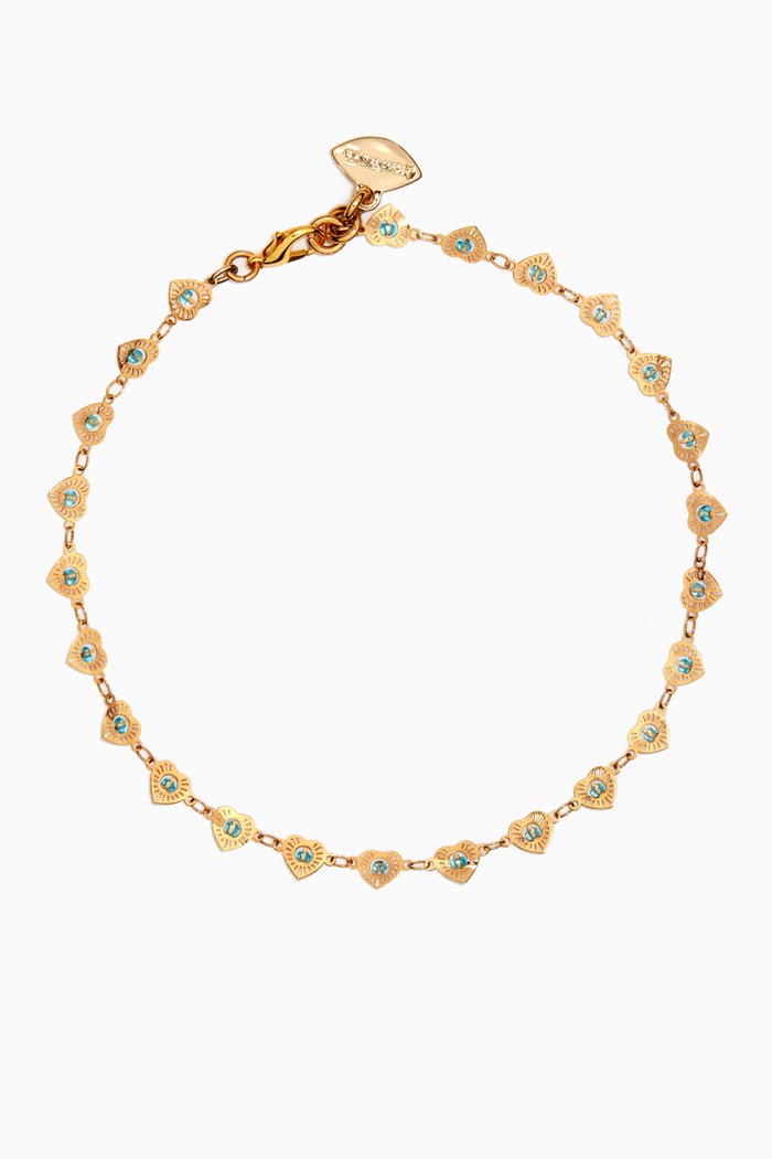 

Blue Islander Contem Heart Choker in Gold-plated Brass