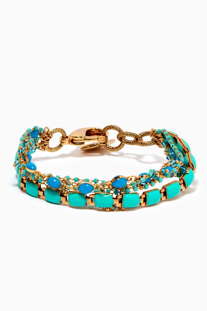 

Blue Islander Blubed Bracelet in Gold-plated Brass