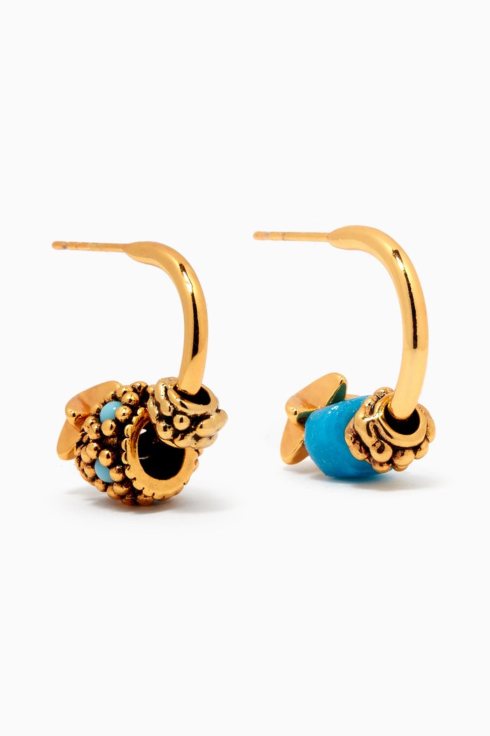 Blue Islander Bambet Studs in Gold-plated Brass