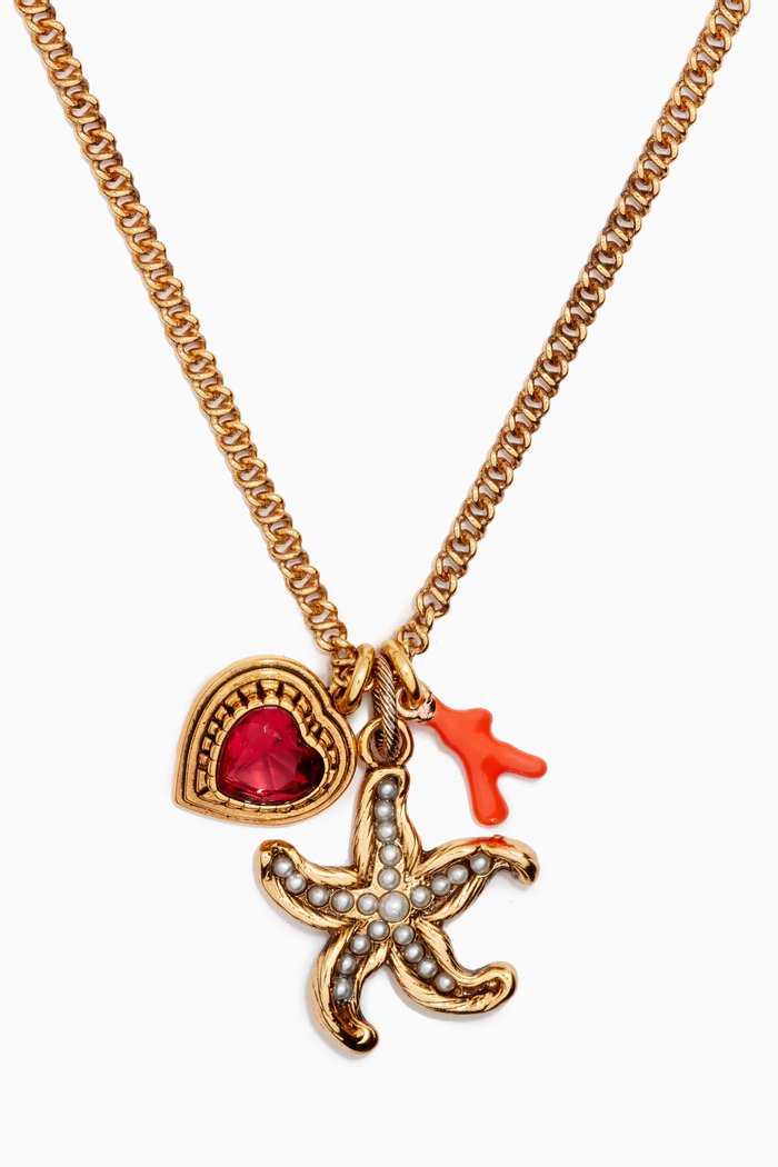 

Sunset Lover Mersa Necklace in Gold-plated Brass, Red