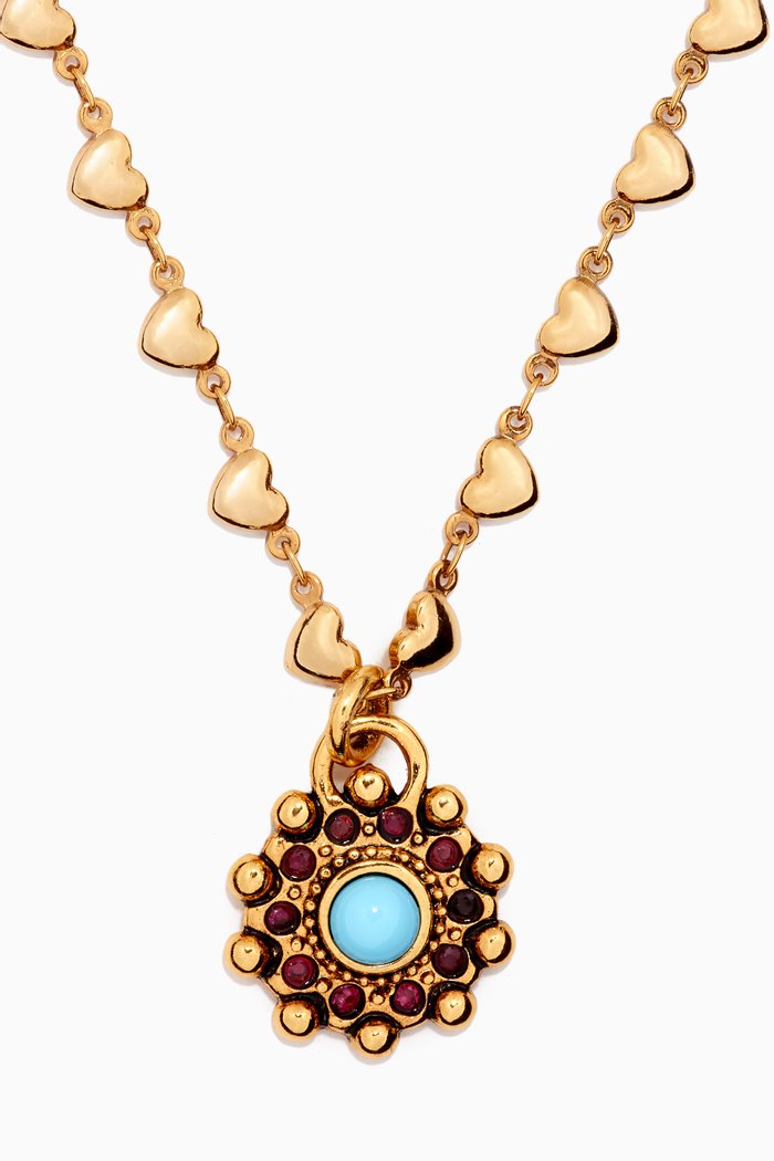

Sunset Lover Caspy Necklace in Gold-plated Brass, Blue
