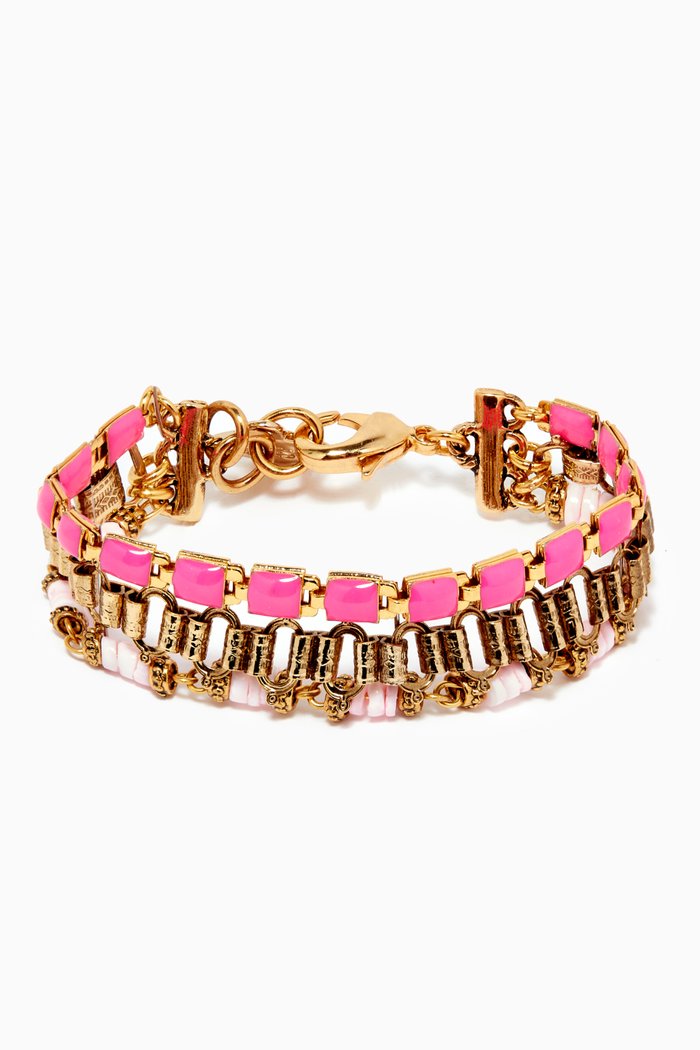 

Sunset Lover Pinque Bracelet in Gold-plated Brass, Pink