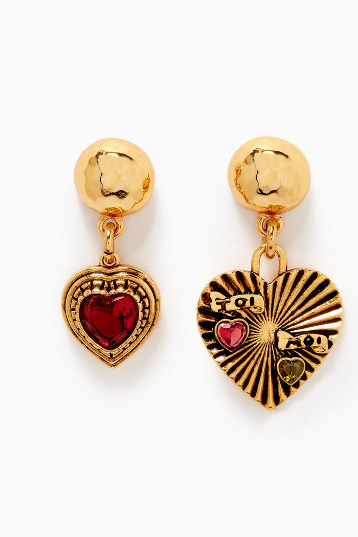 

Sunset Lover Justie Earrings in Gold-plated Brass, Red