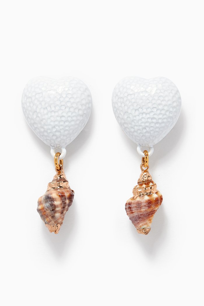 

Sea Whisperer Borla Earrings in Gold-plated Brass, White