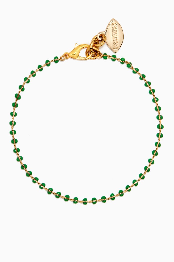 

Deip Anklet in Gold-plated Brass, Green