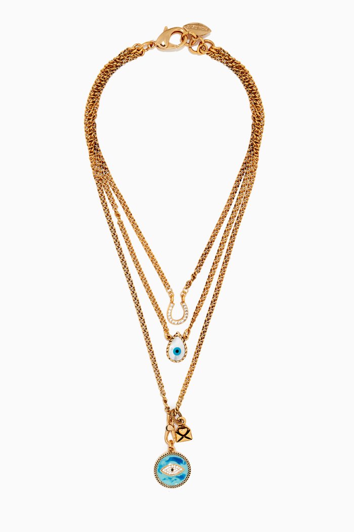 

Formal Towner Brizella Necklace in Gold-plated Brass, Blue