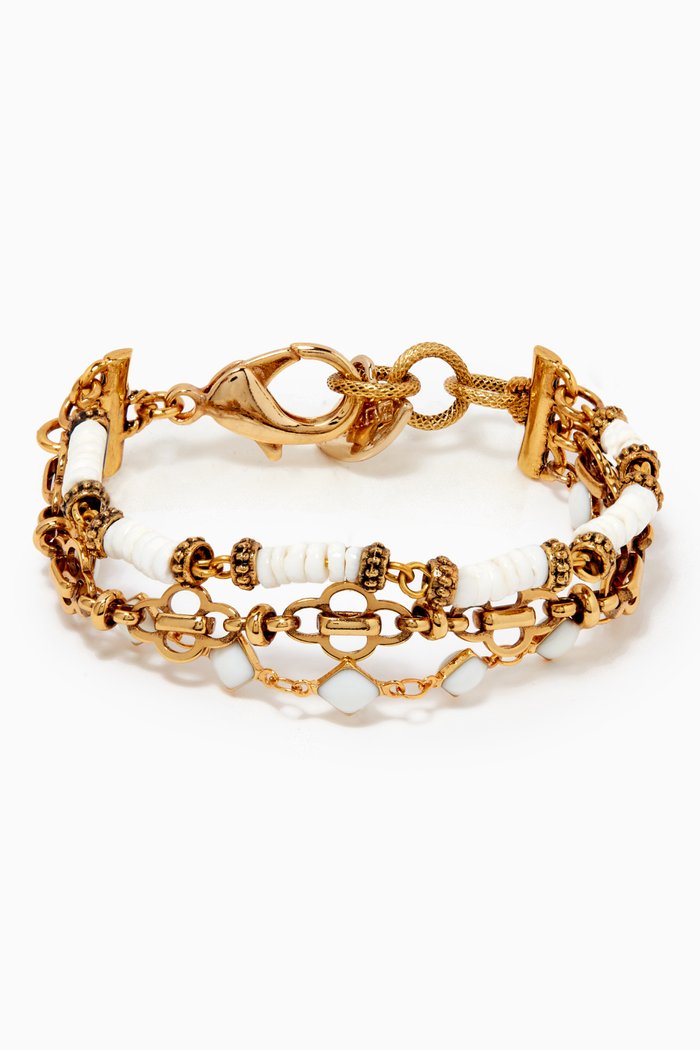 

Formal Towner Harlem Bracelet in Gold-plated Brass, White