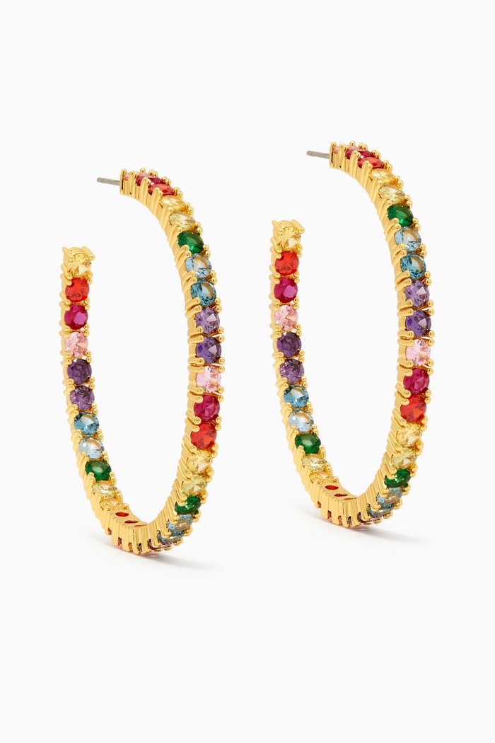 

Need For Money Hoop Earrings in 18kt Gold-plated Brass, Multicolour
