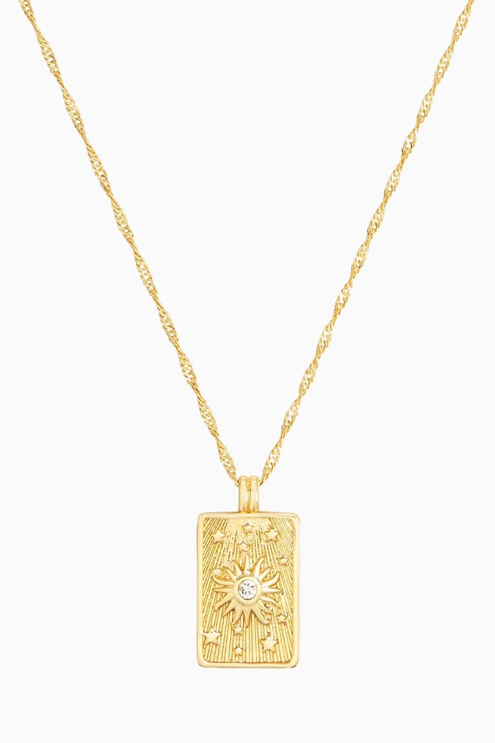 

Sun Goddess Necklace in 18kt Gold-plated Brass