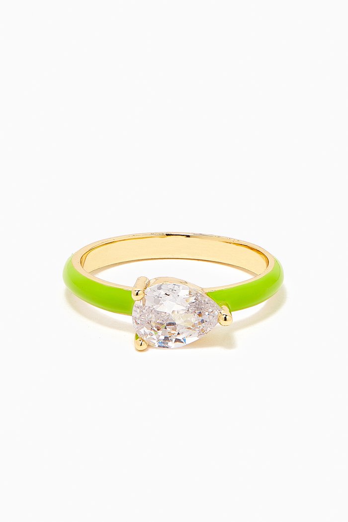 

x Beau Dunn The 90210 Ring in 18kt Gold-plated Brass, Green