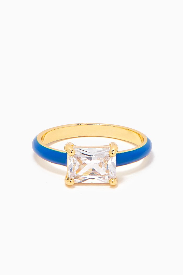 

x Beau Dunn The 90210 Ring in 18kt Gold-plated Brass, Blue