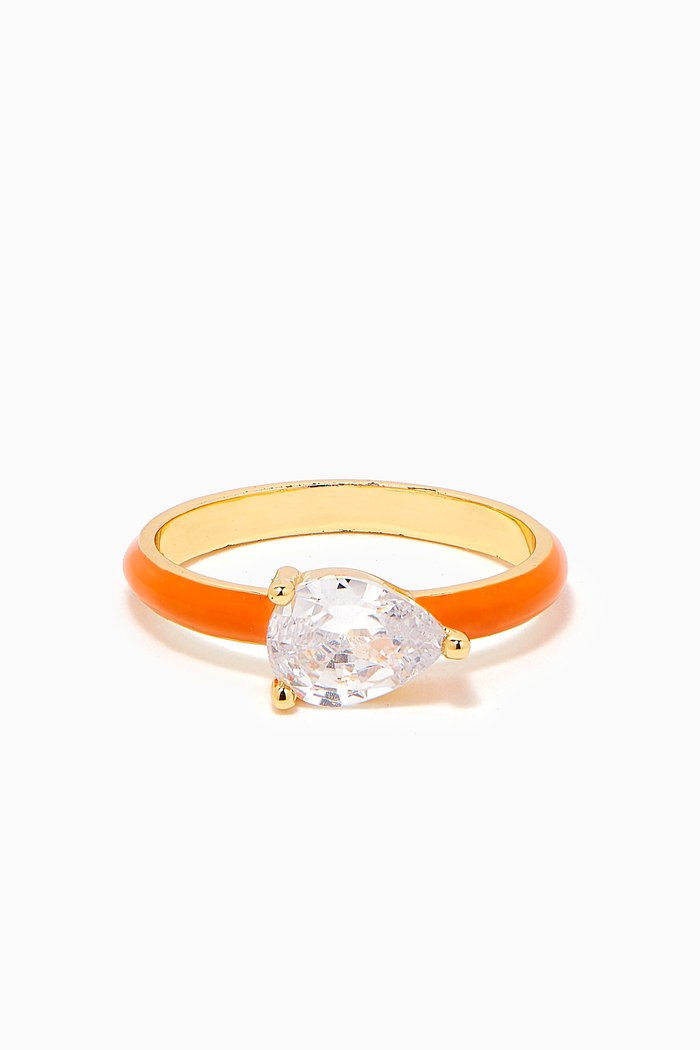 

x Beau Dunn The 90210 Ring in 18kt Gold-plated Brass, Orange