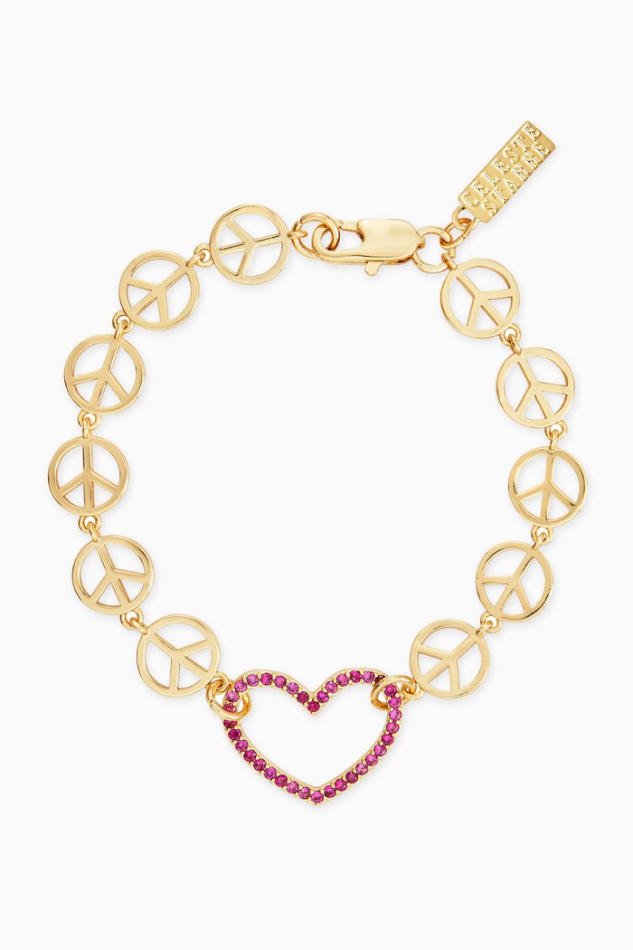 

Peace & Love Bracelet in 18kt Gold-plated Brass