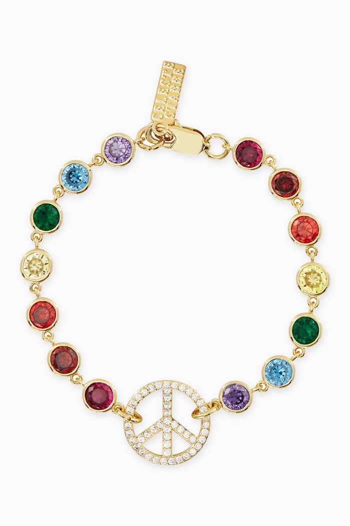 

Glastonbury Bracelet in 18kt Gold-plated Brass, Multicolour