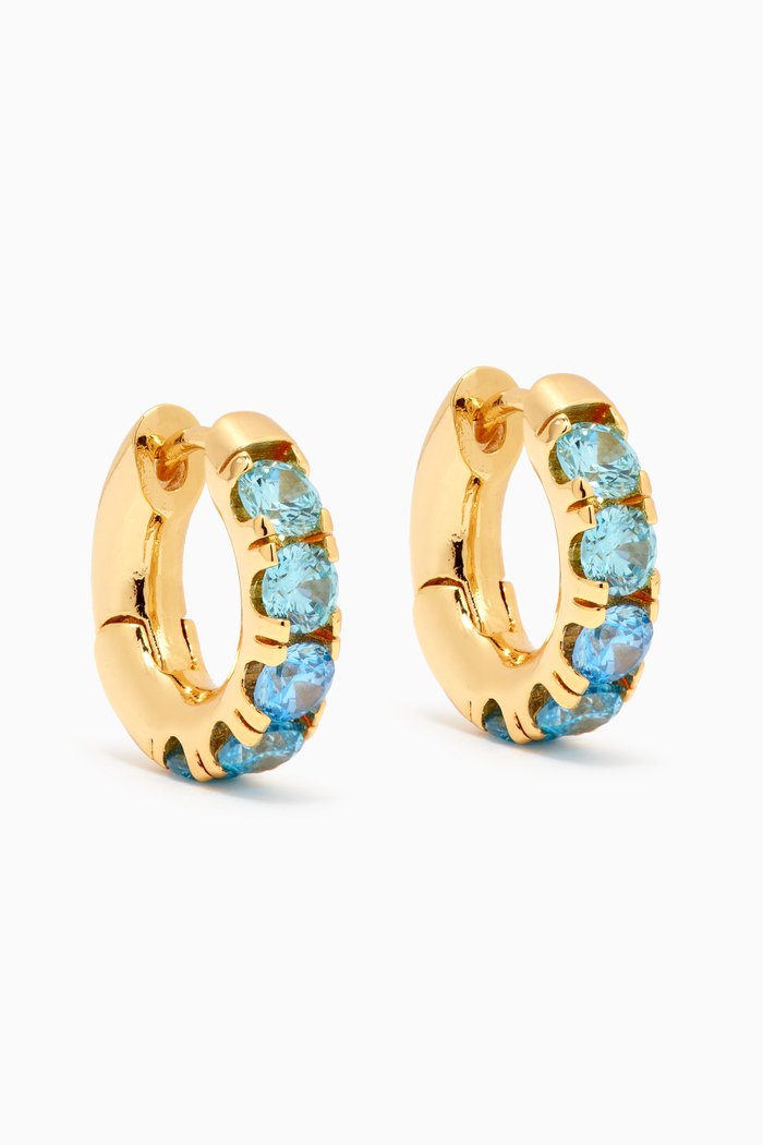 

Sunken Treasure Earrings in 18kt Gold-plated Brass, Blue