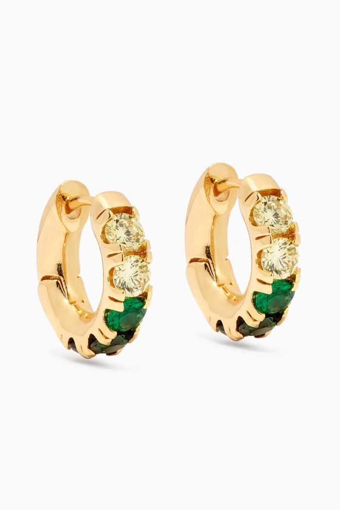 

Sunken Treasure Earrings in 18kt Gold-plated Brass, Green