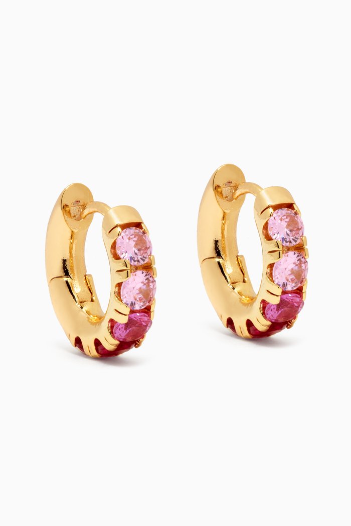 

Sunken Treasure Earrings in 18kt Gold-plated Brass, Pink