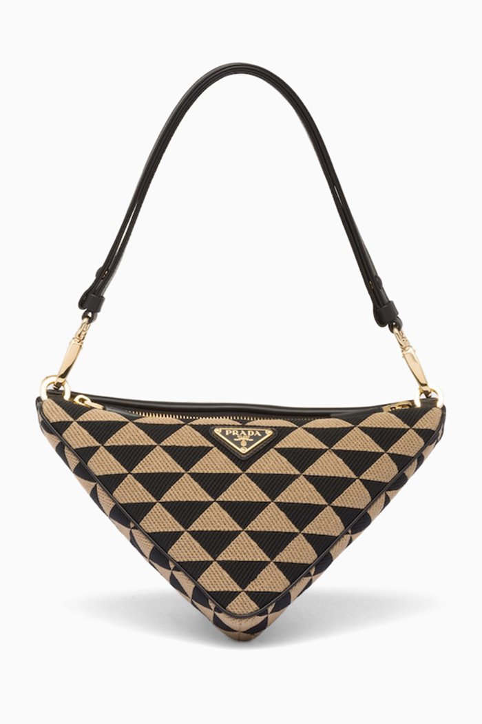 

Mini Symbole Bag in Leather & Jacquard, Black